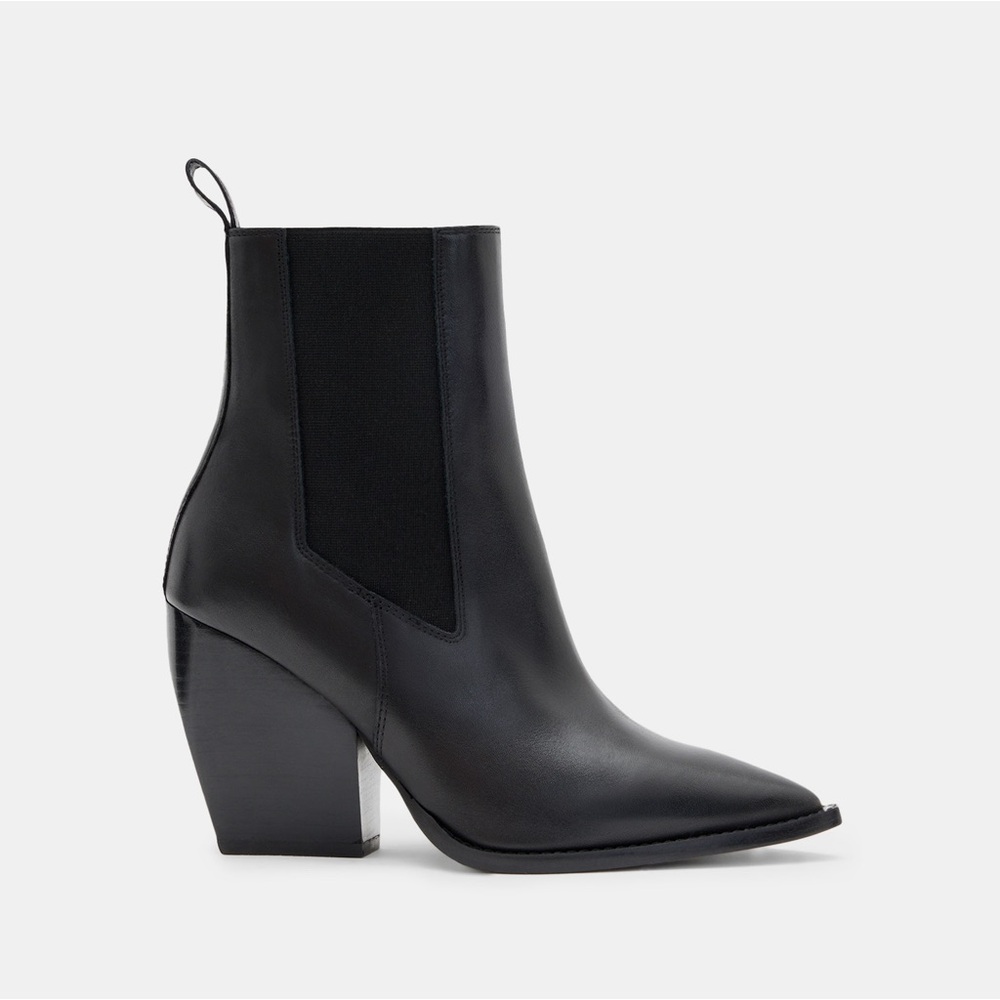 All Saints Ria Pointed Toe Leather Boots Black